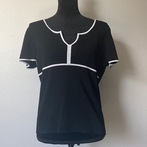 Black + White Lined Top - Cable & Gauge